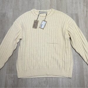 New Golden Goose Round-neck sweater in papyrus-colored cotton-blend yarn Size M